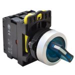   TRACON NYK3-SL21B Világítókaros kapcsoló, kék, LED, kétállású 1×NO+1×NC, 5A/230V AC-15, IP65, LED 230V AC/DC