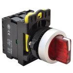 TRACON NYK3-SL31R Világítókaros kapcsoló, piros,LED, háromállású 1×NO+1×NC, 5A/230V AC-15,