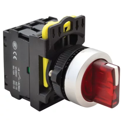   TRACON NYK3-SL31R Világítókaros kapcsoló, piros,LED, háromállású 1×NO+1×NC, 5A/230V AC-15, IP65, LED 230V AC/DC