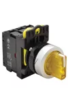 TRACON NYK3-SL34Y Világítókaros kapcsoló, sárga,LED, háromállású, rugóvissza 1×NO+1×NC, 5A/230V AC-15, IP65, LED 230V AC/DC