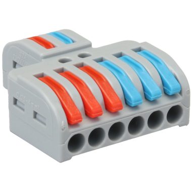 TRACON OVO2P26 Többpólusú csavar nélküli vezetékösszekötő, nyitható 0,5-4mm2, 32A, 400VAC 