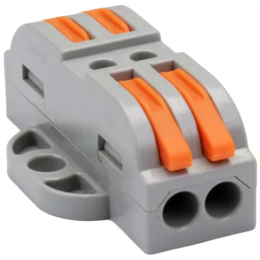 TRACON OVOFT22 Csavar nélküli vezetékösszekötő, toldó, nyitható 0,5-4mm2, 32A, 400VAC 2P