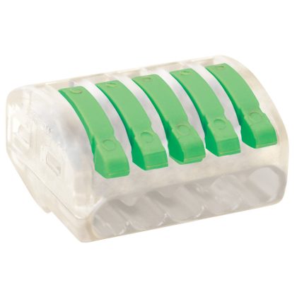 TRACON OVOT2,5-5 Csavar nélküli vezetékösszekötő, nyitható átlátszó 0,75-4mm2, 32A, 400VAC