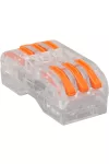 TRACON OVOTT33 Csavar nélküli vezetékösszekötő, toldó, nyitható, átlátszó 0,5-4mm2, 32A, 400VAC 3P