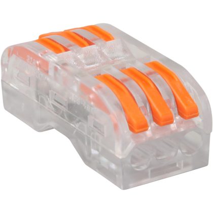   TRACON OVOTT33 Csavar nélküli vezetékösszekötő, toldó, nyitható, átlátszó 0,5-4mm2, 32A, 400VAC 3P