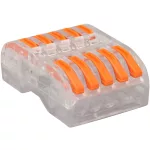   TRACON OVOTT55 Csavar nélküli vezetékösszekötő, toldó, nyitható, átlátszó 0,5-4mm2, 32A, 400VAC 5P