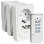   TRACON RCS13 Távkapcsolós csatlakozóaljzat, 3 aljzat, 1 távírányító 230VAC, 50Hz, 3600W, IP20, 433,92MHz