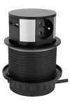 TRACON RE1003USB Asztali aljzat (előugró) 3xSchuko, USB-A, USB-C, max. 16A, 230VAC, 3680W,