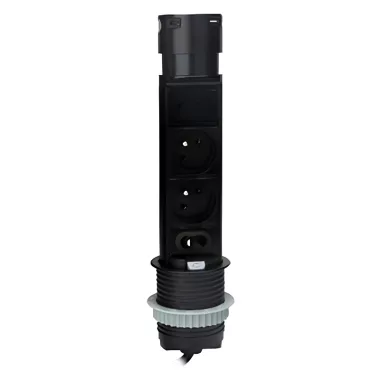 TRACON RE603USB Asztali aljzat (kihúzható) 3xSchuko, USB-A, USB-C, max. 16A, 230VAC, 3680W, H05VV-F