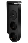 TRACON RECS2USB Asztali aljzat (csiptethető) 2xSchuko, USB-A, USB-C, max. 16A, 230VAC, 3680W, H05VV-F