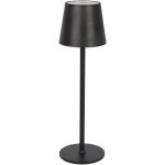   TRACON RLM Asztali akkumulátoros LED díszlámpa, fém, fekete 3.5W, 3000K, 3,7V, 3600 mAh, Li-Ion, 200lm ,10h, IP20