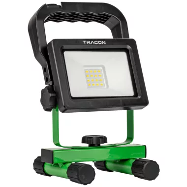 TRACON RSMDAF10W Hordozható akkumulátoros LED fényvető +USB töltő 110-240 VAC, 10W, IP54, 3,7V, 2,2Ah, 800lm, 4000K