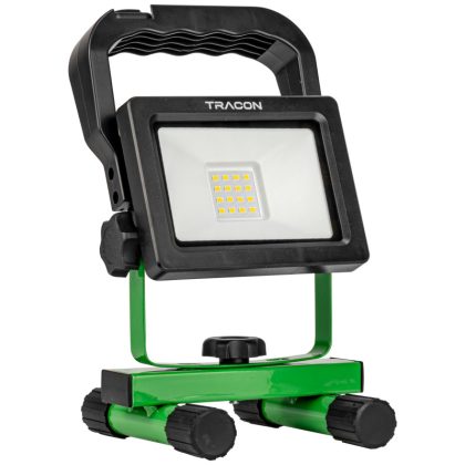   TRACON RSMDAF10W Hordozható akkumulátoros LED fényvető +USB töltő 110-240 VAC, 10W, IP54, 3,7V, 2,2Ah, 800lm, 4000K