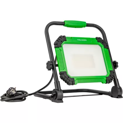   TRACON RSMDAWS100W Hordozható LED szerelő fényvető SCHUKO csatlakozóaljzattal 220-240VAC,100W,9000lm,IP44,4000K,1,5m,SCHUKO, 2600W,EEI=F