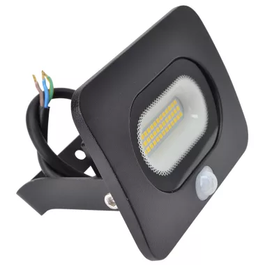TRACON RSMDLM20 SMD fényvető mozgásérzékelővel, fekete 220-240V AC, 20W, 4000K, IP65,1600lm, 110°, 3-10m, EEI=G