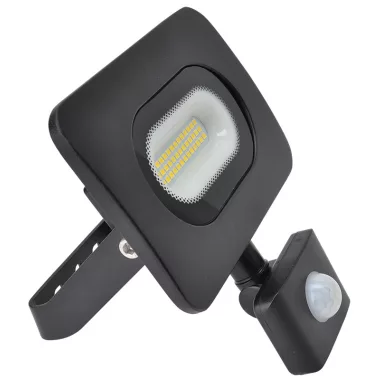 TRACON RSMDLM20H SMD fényvető mozgásérzékelővel, fekete 220-240V,20W,4000K,IP65,1600lm,120°, 10s-7min, 3-10m, EEI=G