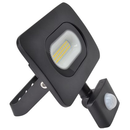   TRACON RSMDLM20H SMD floodlight with motion sensor, black 220-240V, 20W, 4000K, IP65,1500lm, EEI = A, 120 °, 10s-7min, 3-10m