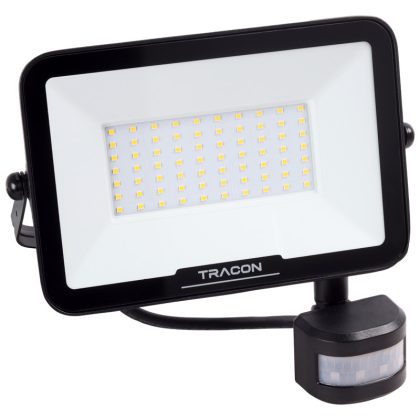   TRACON RSMDSM50W LED fényvető SAMSUNG chippel,mozgásérzékelős 220-240V AC, 50W, 4000K, IP65, 5000lm, EEI=F