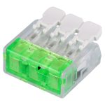   TRACON RVOG3 Csavar nélküli vezetékösszekötő, nyitható átlátszó 0,2-4(2,5)mm2, 32A, 450VAC 3P