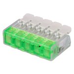   TRACON RVOG5 Csavar nélküli vezetékösszekötő, nyitható átlátszó 0,2-4(2,5)mm2, 32A, 450VAC 5P