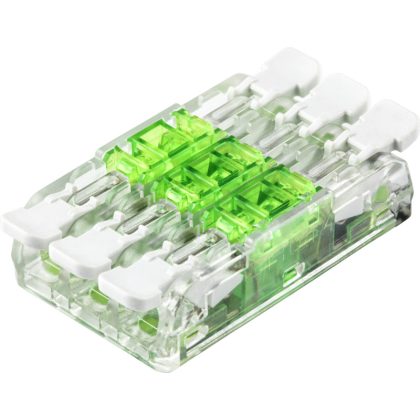 TRACON RVOGTT33 Csavar nélküli vezetékösszekötő, toldó, nyitható, átlátszó 0,5-4(2,5)mm2, 