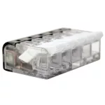   TRACON RVON5 Csavar nélküli vezetékösszekötő, nyitható átlátszó 0,2-4mm2, 32A, 450VAC 5P