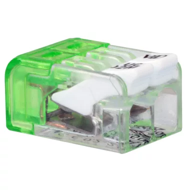 TRACON RVONK2 Csavar nélküli vezetékösszekötő, nyitható átlátszó 0,2-2,5mm2, 24A, 450VAC 2P