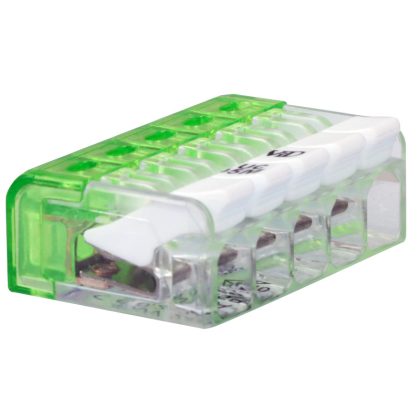 TRACON RVONK5 Csavar nélküli vezetékösszekötő, nyitható átlátszó 0,2-2,5mm2, 24A, 450VAC 5