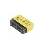   TRACON RVU2,5-6 Csavar nélküli vezetékösszekötő, sárga 6x0,5-2,5mm2, 450VAC, max. 16A