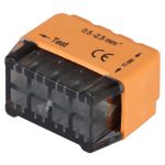   TRACON RVU2,5-8 Csavar nélküli vezetékösszekötő, narancssárga 8x0,5-2,5mm2, 450VAC, max. 16A