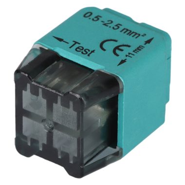 TRACON RVU2,5-4 Csavar nélküli vezetékösszekötő, zöld 4x0,5-2,5mm2, 450VAC, max. 16A