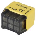 TRACON RVU2,5-6 Csavar nélküli vezetékösszekötő, sárga 6x0,5-2,5mm2, 450VAC, max. 16A