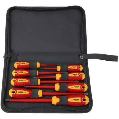   TRACON SDSETOF8 Csavarhúzó 8as szett, 1000V-raszig., CrV, SLPH, tartóban SL 2.5, 4, 5.5, 6.5, PH0-3, AC 1000V