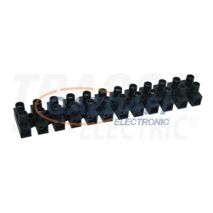   TRACON SF10A-H Flexibilis sorozatkapocs, H profil, 12 tag, fekete6mm2, 450VAC, 40A, PP, 10 db/csomag