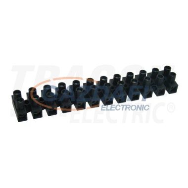 TRACON SF30A-H Flexibilis sorozatkapocs, H profil, 12 tag, fekete16mm2, 450VAC, 63A, PP, 10 db/csomag