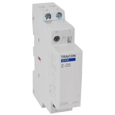 TRACON SHK2-25 Installációs kontaktor 230V AC, 50Hz, 1 Mod, 2×NO AC1/AC7a, 25A