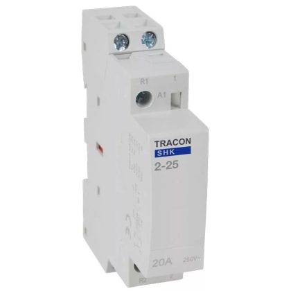   TRACON SHK2-25 Installációs kontaktor 230V AC, 50Hz, 1 Mod, 2×NO AC1/AC7a, 25A