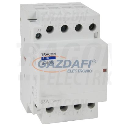   TRACON SHK3-40 Installációs kontaktor 230V AC, 50Hz, 3 Mod, 3×NO, AC1/AC7a, 40A