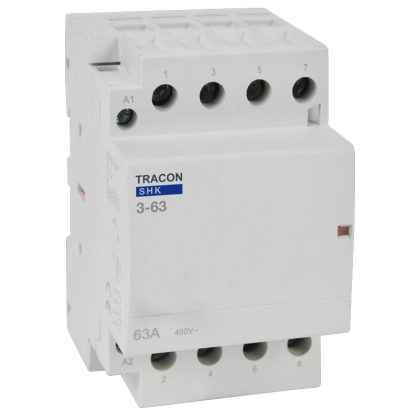   TRACON SHK3-63 Installációs kontaktor 230V AC, 50Hz, 3 Mod, 3×NO, AC1/AC7a, 63A