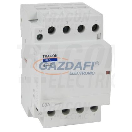   TRACON SHK4-40 Installációs kontaktor 230V AC, 50Hz, 3 Mod, 4×NO, AC1/AC7a, 40A