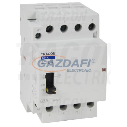   TRACON SHK4-40K Installációs kontaktor 230V AC, 50Hz, 3 Mod, 4×NO, AC1/AC7a, 40A