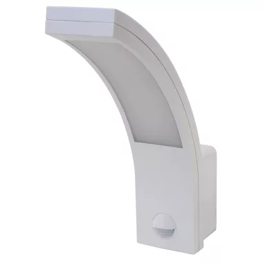 TRACON SLI10W Mozgásérzékelős fali lámpatest, ívelt forma 230VAC, 10W, 140°, 2-9m, 10s-5m, 4500K , IP54, 800lm, EEI=G