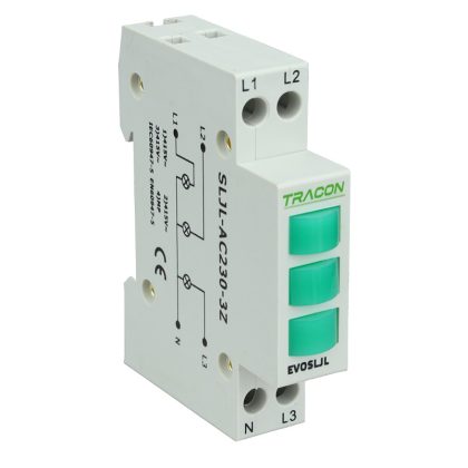   TRACON SLJL-AC230-3Z Sorolható ledes jelzőlámpa, zöld, zöld, zöld 3×230V AC