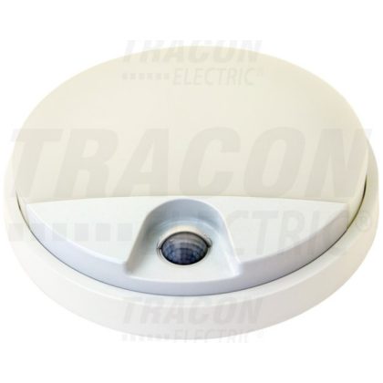   TRACON SLK15W Mozgásérzékelős kerek fali lámpatest 230VAC, 15W, 140°, 2-9m, 10s-5m, 4500K , IP54, 1100lm, EEI=G