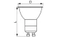 TRACON SMDGU105W Bec Led spot cu carcasă din plastic SMD LED  230V, 50 Hz, GU10, 5W, 320 lm, 2700 K, 120 °, EEI = A +