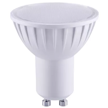 TRACON SMDGU107W Bec Led spot cu carcasă din plastic SMD LED 230V, 50 Hz, GU10, 7W, 450 lm, 2700 K, 120 °, EEI = A +