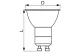 TRACON SMDGU107W Bec Led spot cu carcasă din plastic SMD LED 230V, 50 Hz, GU10, 7W, 450 lm, 2700 K, 120 °, EEI = A +
