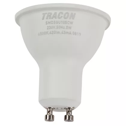   TRACON SMDSGU105CW Plastic cover SMD LED spot light source with SAMSUNG chip 230V, 50Hz, GU10.5W, 420lm, 6500K, 120 °, SAMSUNG chip, EEI = A +