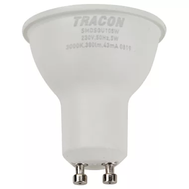 TRACON SMDSGU105W Plastic cover SMD LED spot light source with SAMSUNG chip 230V, 50Hz, GU10.5W, 380lm, 3000K, 120 °, SAMSUNG chip, EEI = A +