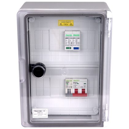 TRACON SPBPV116 Túlfeszültség-védelmi doboz fotovoltaikus rendszerekhez 280×210×130mm,IP65